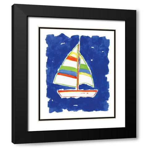 Bright Boat Black Modern Wood Framed Art Print with Double Matting by Nan