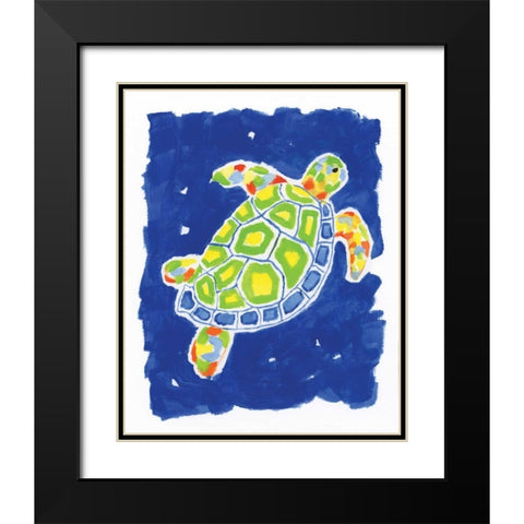 Bright Turtle Black Modern Wood Framed Art Print with Double Matting by Nan