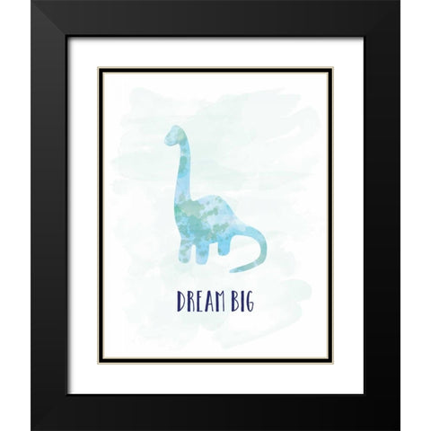 Dream Big Dino Black Modern Wood Framed Art Print with Double Matting by Murray, Amanda