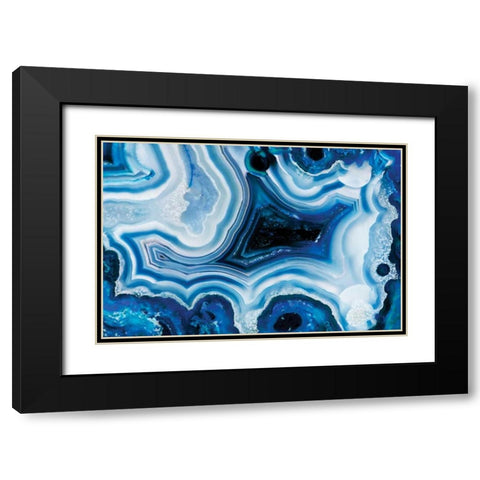 Indigo Agate I Black Modern Wood Framed Art Print with Double Matting by Delimont, Danita