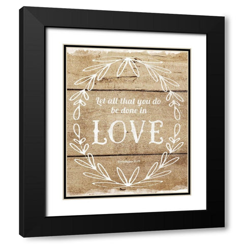 Done In Love Black Modern Wood Framed Art Print with Double Matting by Murray, Amanda