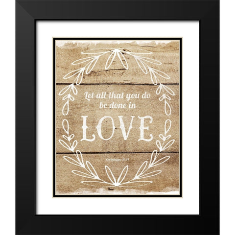 Done In Love Black Modern Wood Framed Art Print with Double Matting by Murray, Amanda