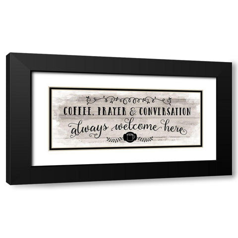 Coffee Prayer Black Modern Wood Framed Art Print with Double Matting by Murray, Amanda