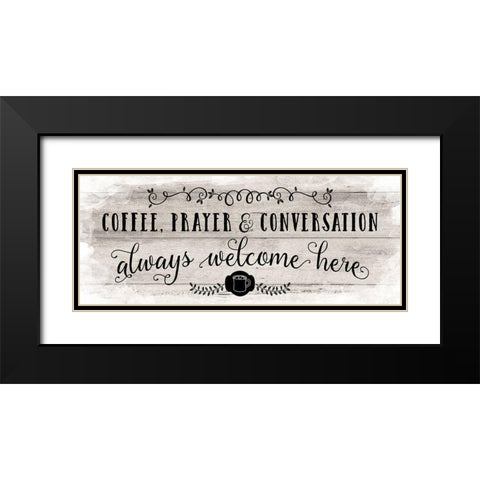 Coffee Prayer Black Modern Wood Framed Art Print with Double Matting by Murray, Amanda