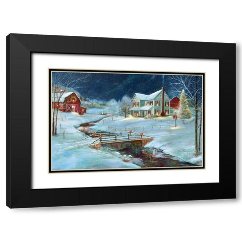 Christmas on the Farm Black Modern Wood Framed Art Print with Double Matting by Manning, Ruane