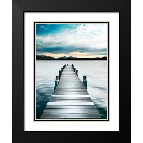 Jetty Black Modern Wood Framed Art Print with Double Matting by Delimont, Danita