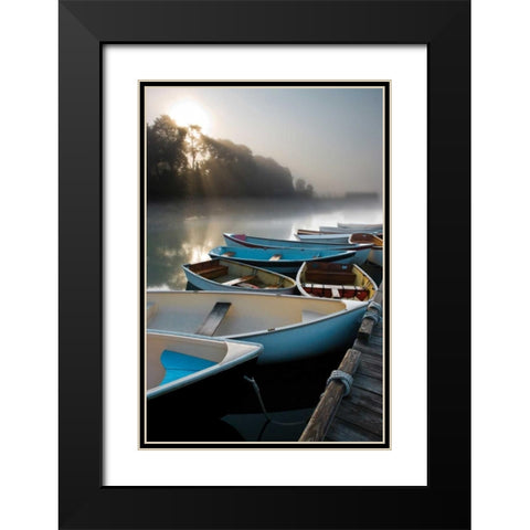 Skiffs In The Black Modern Wood Framed Art Print with Double Matting by Delimont, Danita