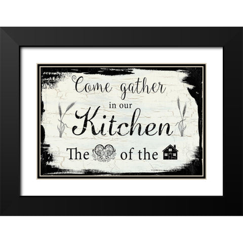 Come Gather Black Modern Wood Framed Art Print with Double Matting by Nan