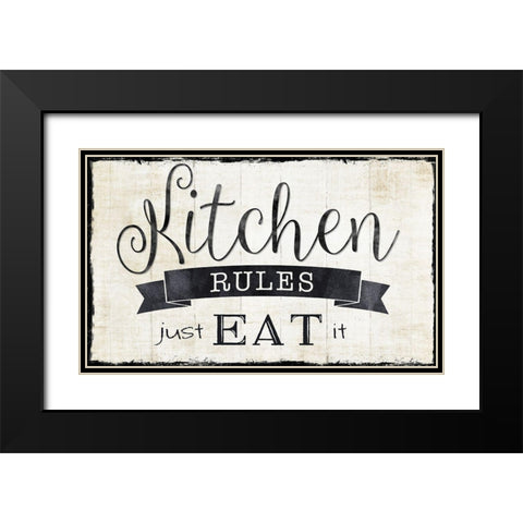 Just Eat It Black Modern Wood Framed Art Print with Double Matting by Donovan, Kelly