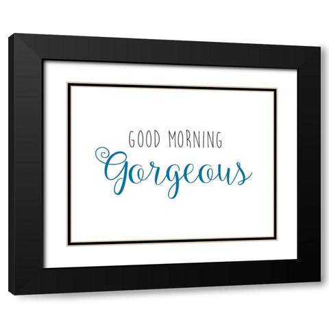 Good Morning Black Modern Wood Framed Art Print with Double Matting by CAD DESIGNS
