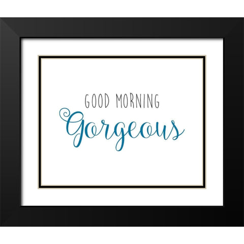 Good Morning Black Modern Wood Framed Art Print with Double Matting by CAD DESIGNS