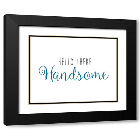 Hello There Black Modern Wood Framed Art Print with Double Matting by CAD DESIGNS