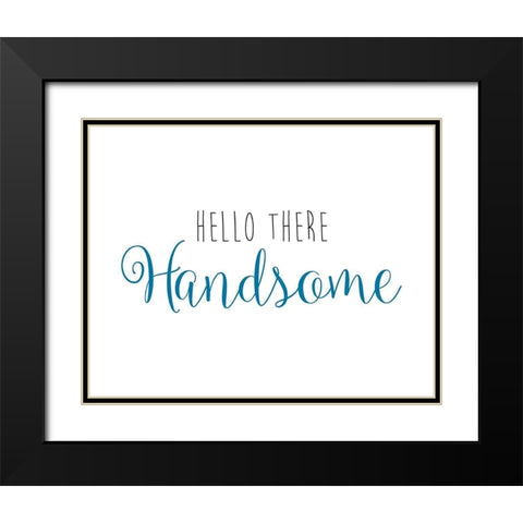 Hello There Black Modern Wood Framed Art Print with Double Matting by CAD DESIGNS