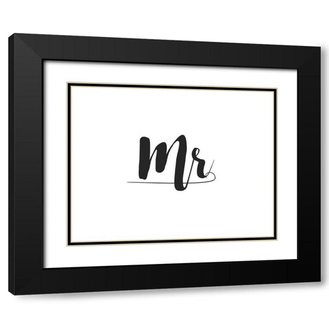 Mr. and Mrs. I Black Modern Wood Framed Art Print with Double Matting by CAD DESIGNS