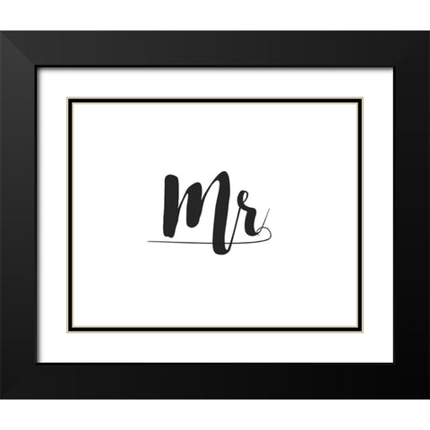 Mr. and Mrs. I Black Modern Wood Framed Art Print with Double Matting by CAD DESIGNS