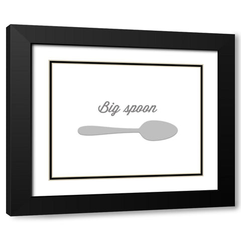 Big Spoon Black Modern Wood Framed Art Print with Double Matting by CAD DESIGNS