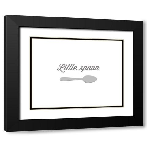 Little Spoon Black Modern Wood Framed Art Print with Double Matting by CAD DESIGNS