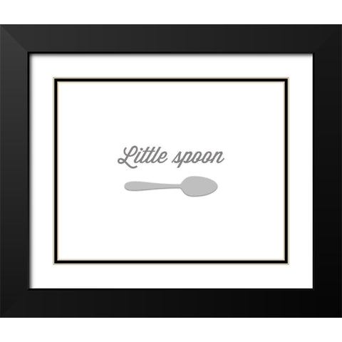 Little Spoon Black Modern Wood Framed Art Print with Double Matting by CAD DESIGNS