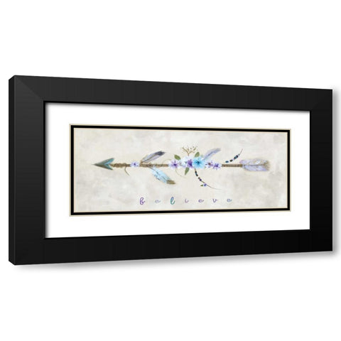 Boho Arrow I Black Modern Wood Framed Art Print with Double Matting by Dunlap, Marilyn