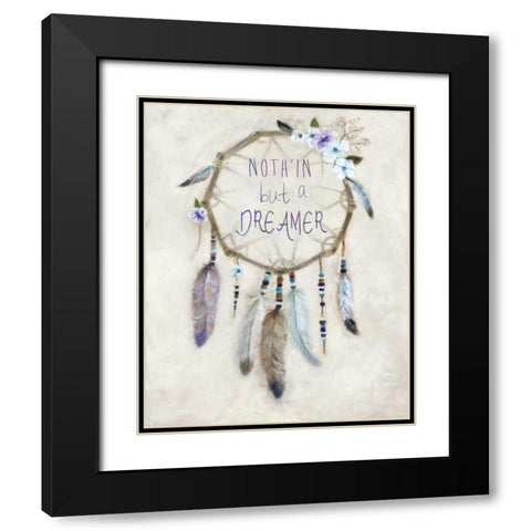 Boho Dreamcatcher Black Modern Wood Framed Art Print with Double Matting by Dunlap, Marilyn
