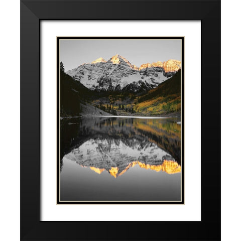 White River Sunrise Black Modern Wood Framed Art Print with Double Matting by Barger, John