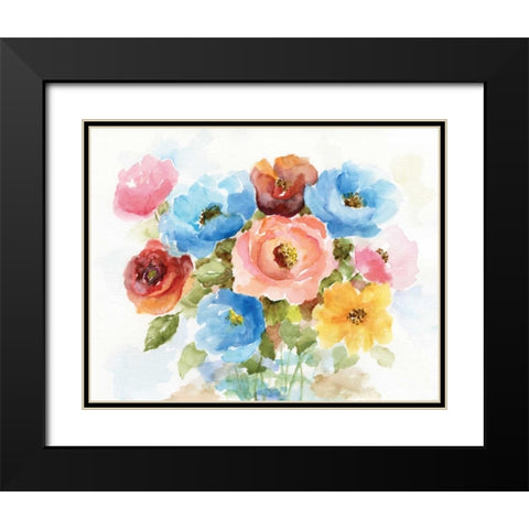 Color Wheel Bouquet I Black Modern Wood Framed Art Print with Double Matting by Nan