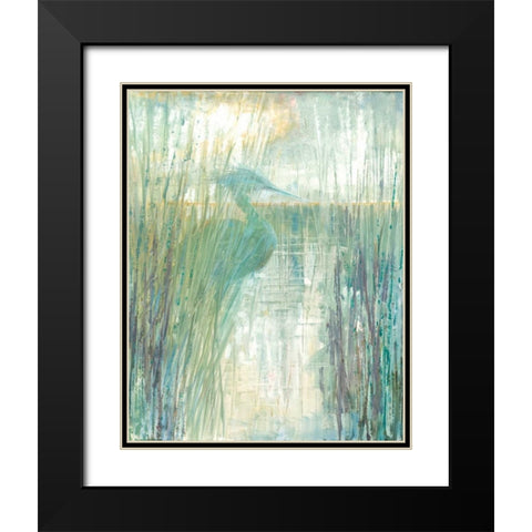 Morning Egret I Black Modern Wood Framed Art Print with Double Matting by Manning, Ruane