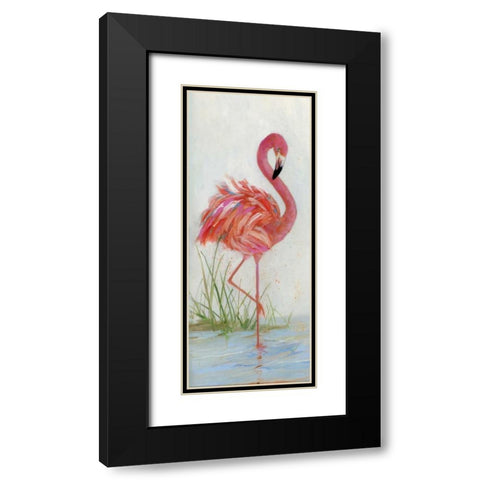 Flamingo I Black Modern Wood Framed Art Print with Double Matting by Swatland, Sally