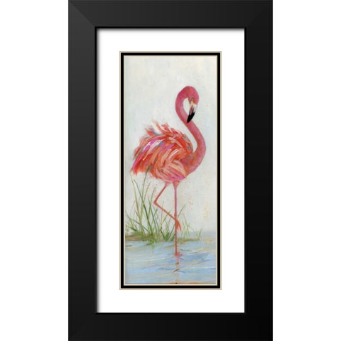 Flamingo I Black Modern Wood Framed Art Print with Double Matting by Swatland, Sally