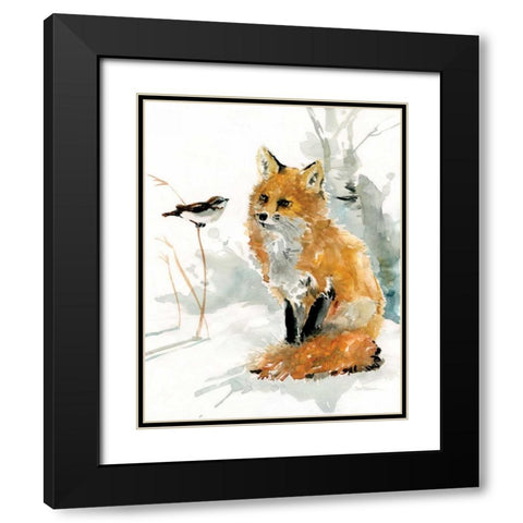 Fox and Friend Black Modern Wood Framed Art Print with Double Matting by Robinson, Carol