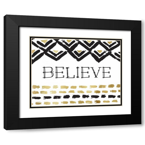 Believe Black Modern Wood Framed Art Print with Double Matting by Murray, Amanda