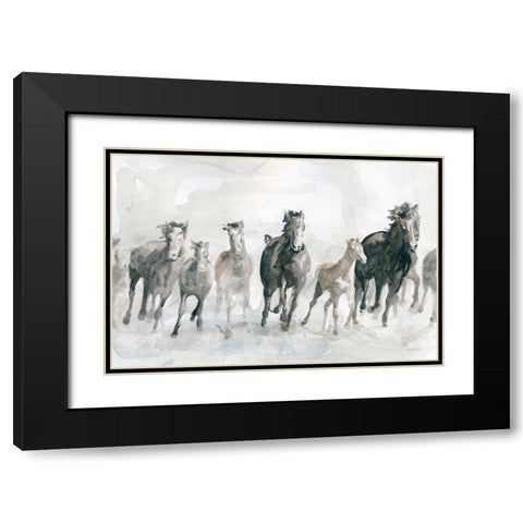 Running Wild Black Modern Wood Framed Art Print with Double Matting by Robinson, Carol