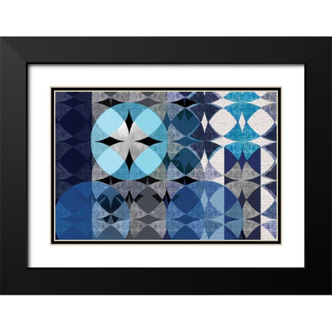 Modern Quilt Black Modern Wood Framed Art Print with Double Matting by Donovan, Maria