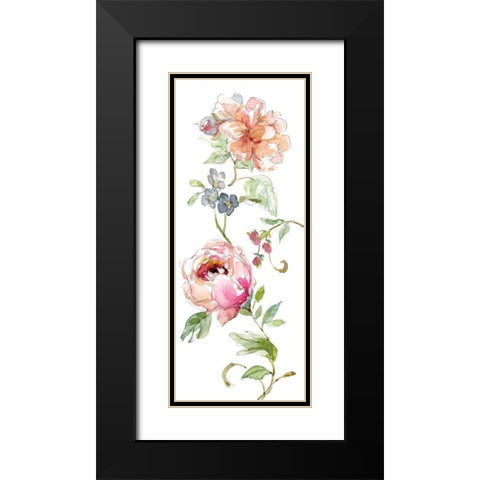 Trailing Blooms I Black Modern Wood Framed Art Print with Double Matting by Robinson, Carol