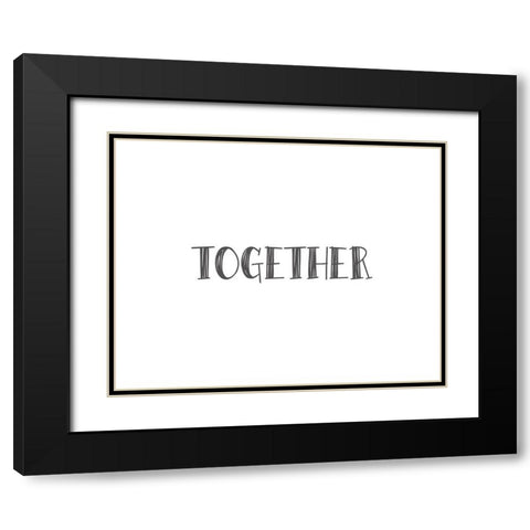 Together Black Modern Wood Framed Art Print with Double Matting by CAD DESIGNS