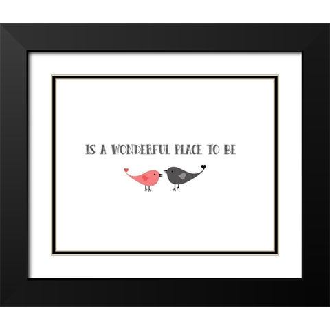 Wonderful Place Black Modern Wood Framed Art Print with Double Matting by CAD DESIGNS