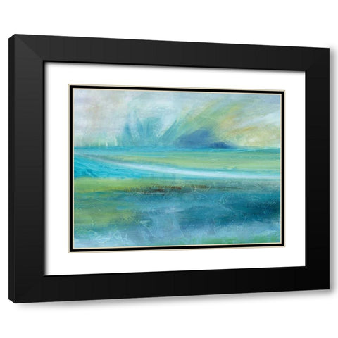 Sunrise Splash Black Modern Wood Framed Art Print with Double Matting by Nan