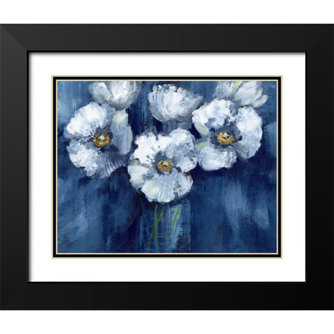 Blooming Poppies Black Modern Wood Framed Art Print with Double Matting by Nan