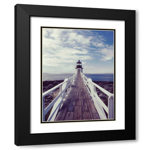 Lighthouse Path Black Modern Wood Framed Art Print with Double Matting by Delimont, Danita