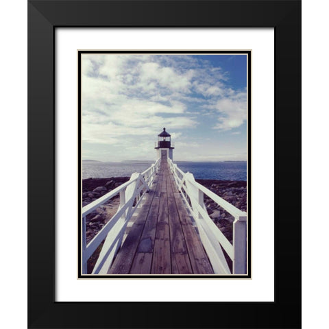 Lighthouse Path Black Modern Wood Framed Art Print with Double Matting by Delimont, Danita
