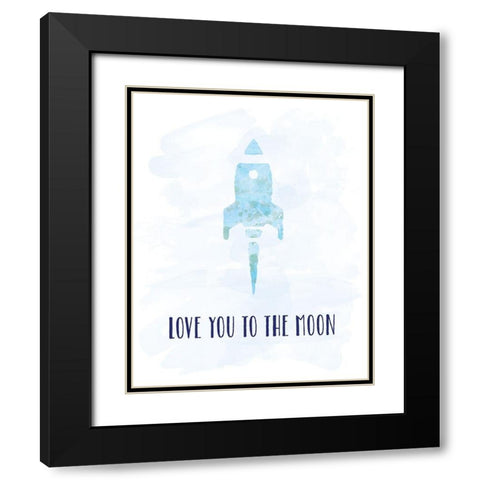 To The Moon Black Modern Wood Framed Art Print with Double Matting by Murray, Amanda