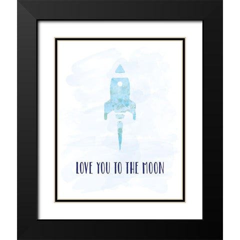 To The Moon Black Modern Wood Framed Art Print with Double Matting by Murray, Amanda
