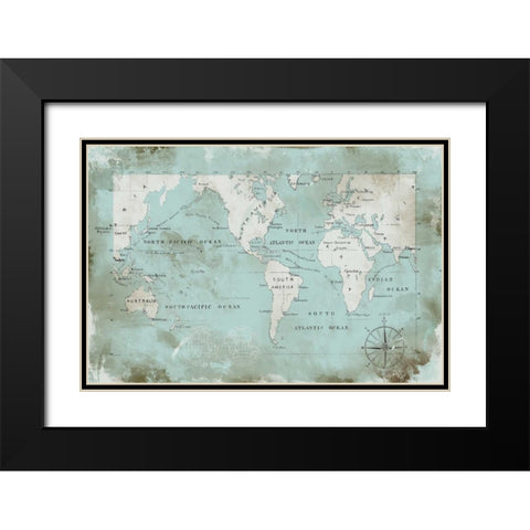 Ocean Blue Black Modern Wood Framed Art Print with Double Matting by Robinson, Carol