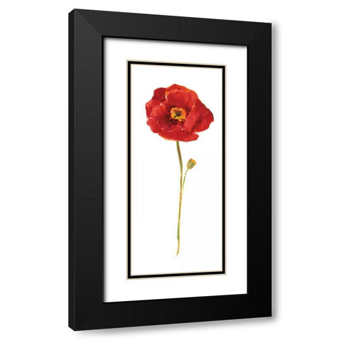 Poppy Pop I Black Modern Wood Framed Art Print with Double Matting by Nan