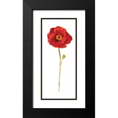 Poppy Pop I Black Modern Wood Framed Art Print with Double Matting by Nan