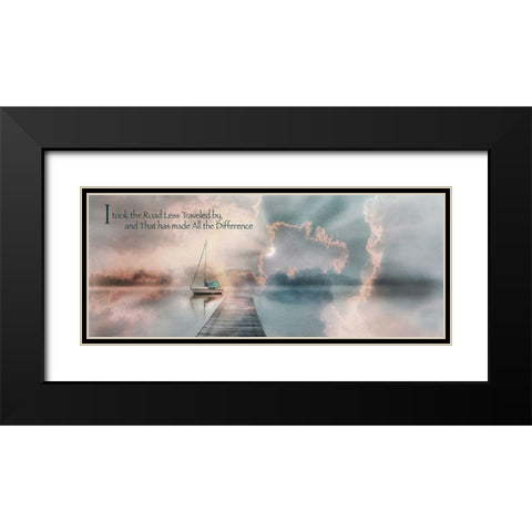 Road Less Traveled Black Modern Wood Framed Art Print with Double Matting by Weisz, Irene
