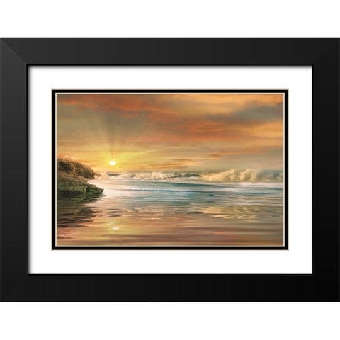 Sundown Black Modern Wood Framed Art Print with Double Matting by Calascibetta, Mike