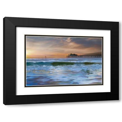 The Pier Black Modern Wood Framed Art Print with Double Matting by Calascibetta, Mike
