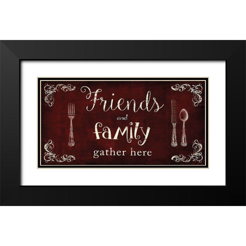 Friends and Family Black Modern Wood Framed Art Print with Double Matting by Nan