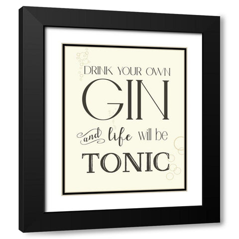 Gin and Tonic Black Modern Wood Framed Art Print with Double Matting by Donovan, Kelly